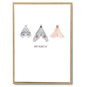 Glückliche Mutter Tageskarte - Aquarell Motten Design