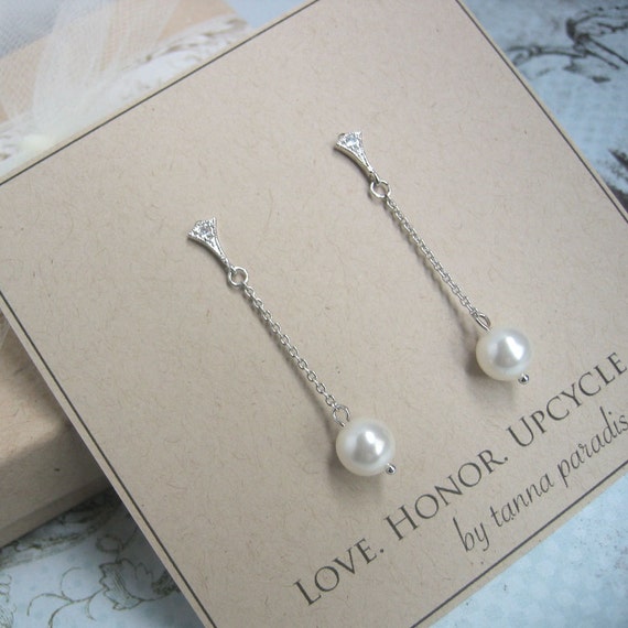 tiffany drop pearl earrings