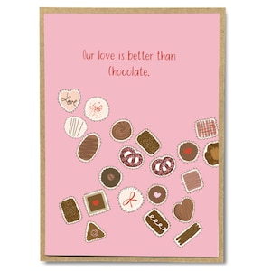Carte de Saint-Valentin Love plus douce que le chocolat pour femme Saint-Valentin, chérie pour mari, amoureux de chocolat, Saint-Valentin