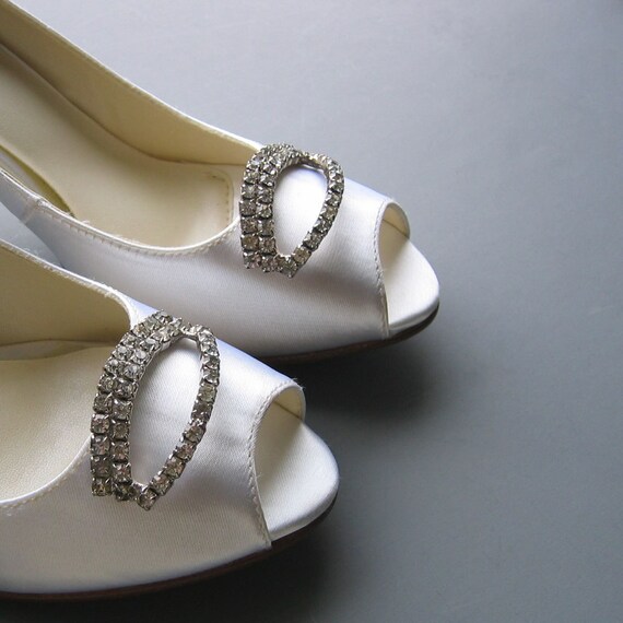 Vintage Rhinestone Shoe Clips - Hollywood Glam - image 1