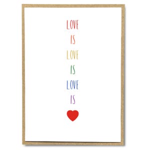 El amor es amor - Tarjeta de felicitación Rainbow Pride para celebrar el amor en todas sus formas, el amor gana.