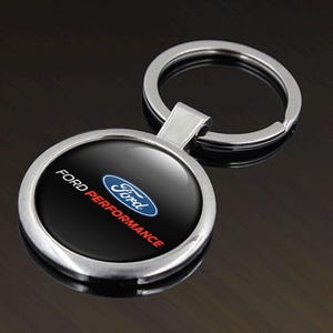 Ford Performance Schlüsselanhänger Autoschlüssel Schlüsselanhänger Ford Metallschlüssel Anhänger | Vintage Holz Schlüsselhalter | Schlüsseletui aus Leder Schlüsselbund Accessoire