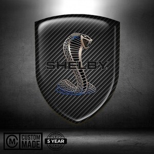 Cobra Shield Emblem - 3D Domed Sticker - Shelby Cobra Badge - Resin Logo Decal - Car Exterior Adhesive Emblem 164 Unique Designs Gift
