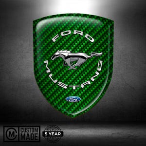 Mustang Shield Emblem - 3D Domed Sticker - Ford Mustang Badge - Resin Logo Decal - Car Exterior Adhesive Emblem 164 Unique Designs Gift