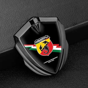 Abarth Metal Emblem Sticker | Abarth Self-Adhesive Interior & Exterior Logo | Premium Quality Badge | Gold Silver Gray Frames  1pcs 2pcs