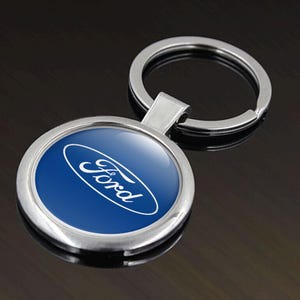 Ford Slim Anhänger | Autoschlüssel Schlüsselanhänger | Ford Metall Schlüsselanhänger Schlüsselanhänger | Vintage Holz Schlüsselhalter | Schlüsseletui aus Leder für Ford Schlüsselanhänger