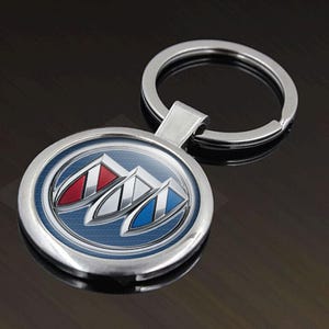 Buick Slim keychain | Car Keys Key fob | Metal Key fob Keychain | Vintage Wood Key Holder Buick Leather Key organizer Keyring accessory