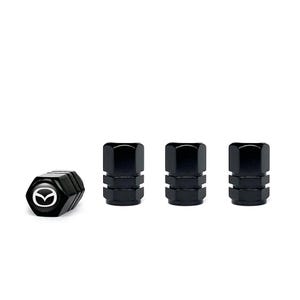 Mazda Valve Caps |Dust Caps Set |4pcs Tire Covers | Aluminum Tire Valve Stem Caps |Black Valve Wheel Caps | Set of Tire Valve Caps