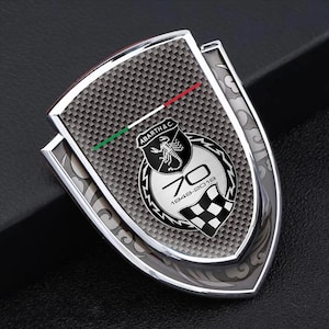 Abarth Metal Emblem Sticker | Abarth Self-Adhesive Interior & Exterior Logo | Premium Quality Badge | Gold Silver Frames  1pcs 2pcs