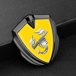 Abarth Metal Emblem Sticker | Abarth Self-Adhesive Interior & Exterior Logo | Premium Quality Badge | Gold Silver Gray Frames  1pcs 2pcs