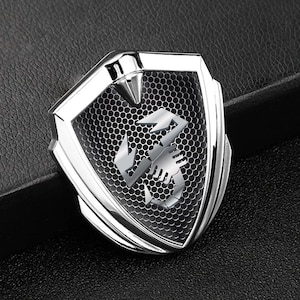 Abarth Metal Emblem Sticker | Abarth Self-Adhesive Interior & Exterior Logo | Premium Quality Badge | Gold Silver Gray Frames  1pcs 2pcs