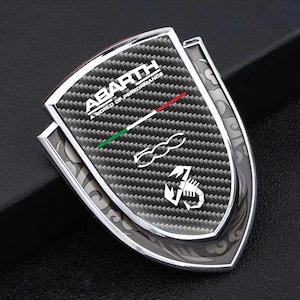 Abarth Metal Emblem Sticker | Abarth Self-Adhesive Interior & Exterior Logo | Premium Quality Badge | Gold Silver Frames  1pcs 2pcs