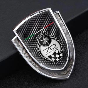 Abarth Metal Emblem Sticker | Abarth Self-Adhesive Interior & Exterior Logo | Premium Quality Badge | Gold Silver Frames  1pcs 2pcs
