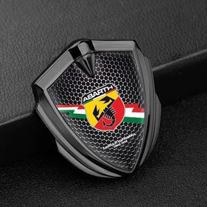 Abarth Metal Emblem Sticker | Abarth Self-Adhesive Interior & Exterior Logo | Premium Quality Badge | Gold Silver Gray Frames  1pcs 2pcs