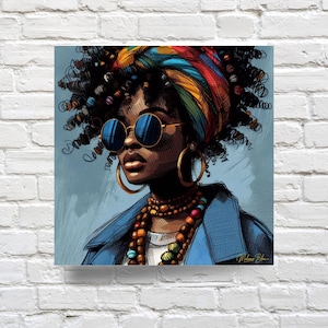 Black Woman Greeting Card, Ethnic Blank Card Inside, Curly Afro, Black Girl Magic, African Queen, All Occasions