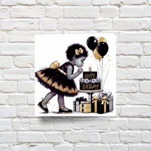 Black Girl Birthday card, Happy Birthday Daughter, kids ethnic greeting card, greeting card for black girl, happy birthday card