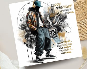 Hip Hop Birthday Card: Urban Graffiti Art, Teenager Boy Gift