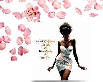 Elegant Earthstrong Card for Her –  African American Gift | Black Woman Ethnic Earthstrong |