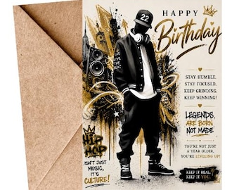 Hip Hop Rapper Birthday Card | Urban Street Style Card