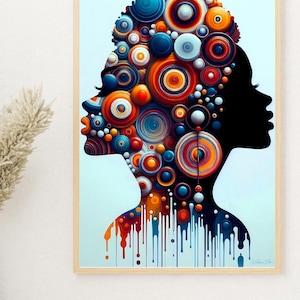 Arte della cultura nera, arte nera, stampe d'arte africana, arte della donna nera, arte della donna africana, arte astratta, arte nera moderna