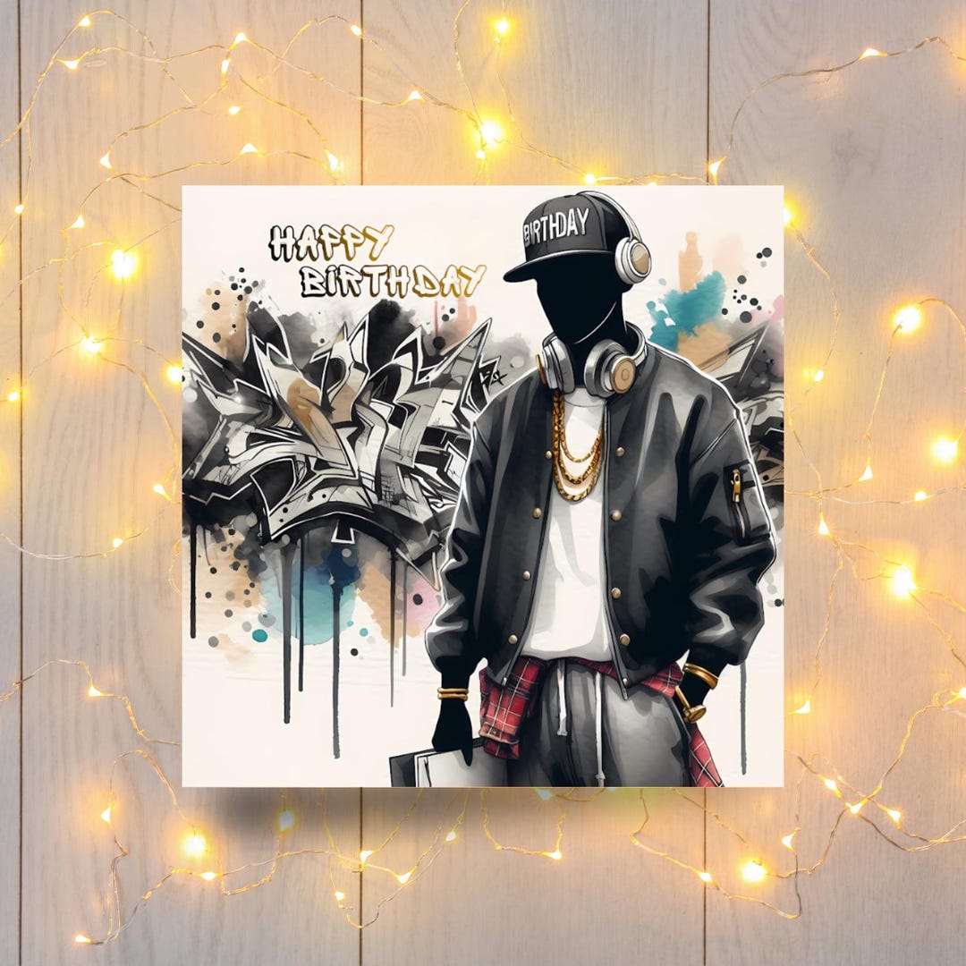 Hip-hop Urban Male Birthday Card - Happy Birthday - Etsy