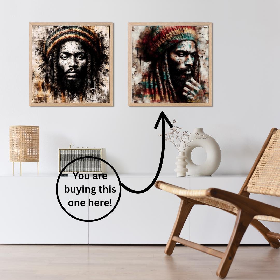 Rasta Man Art Print: Afrocentric Reggae Music Room Decor - Etsy