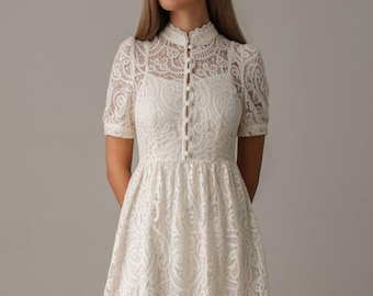 Lace Midi Dress: Bridal Shower Wedding Guest Dress