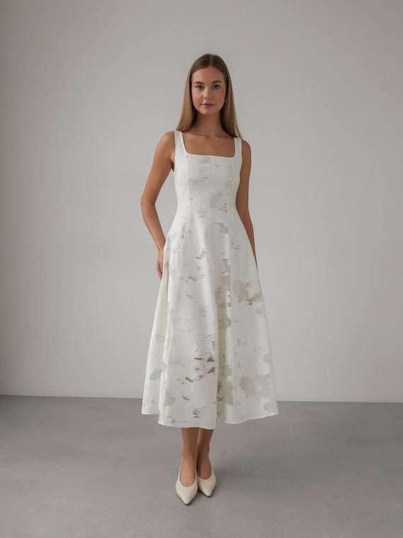 Ivory Midi Dress: Sleeveless Occasion Dress - Etsy