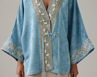 Boho Chic Cover Up – Sequin Beaded Kimono