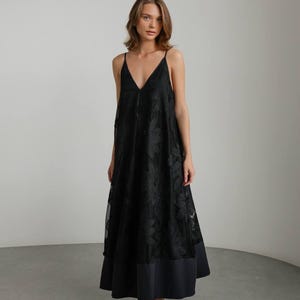 Black Lace Maxi Dress, Sheer Boho Summer Lace Dress, Evening Cocktail Party Dress, Bridesmaid Maxi Lace Dress