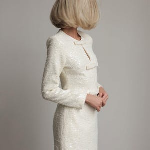 White Mini Dress with Long Sleeves | Summer Cocktail Party Dress | Casual to Formal Women’s Dress | Designer Custom Evening Outfit