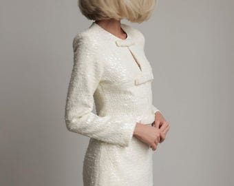 White Mini Dress: Long Sleeve Cocktail Party Outfit
