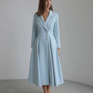 princess polly baby blue dress Kate Middleton in light blue midi dress and beige suede pumps at Wimbledon  on July 14 main image 1