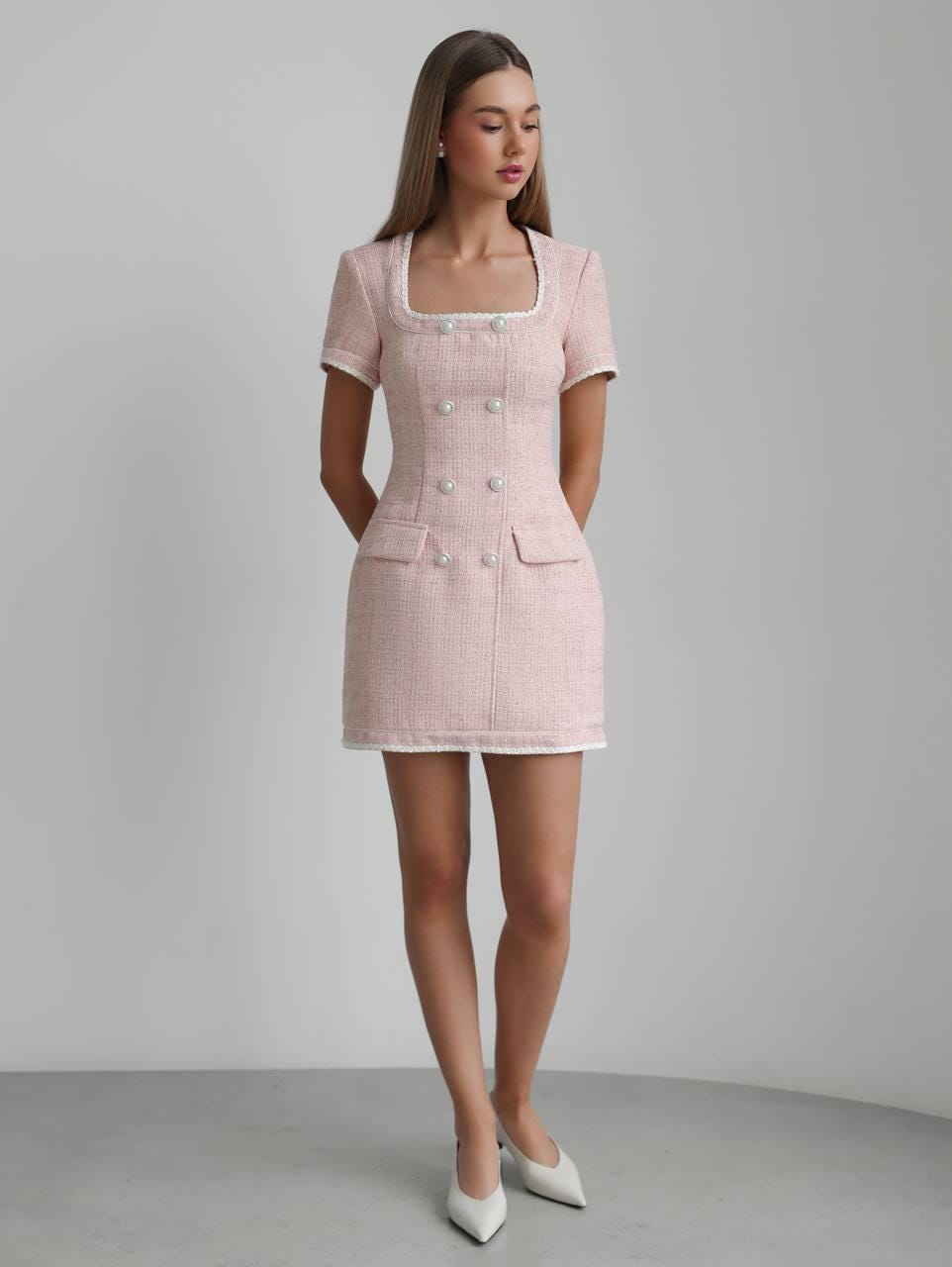 pastel tweed dress Pastel Hue Tweed Dress XS