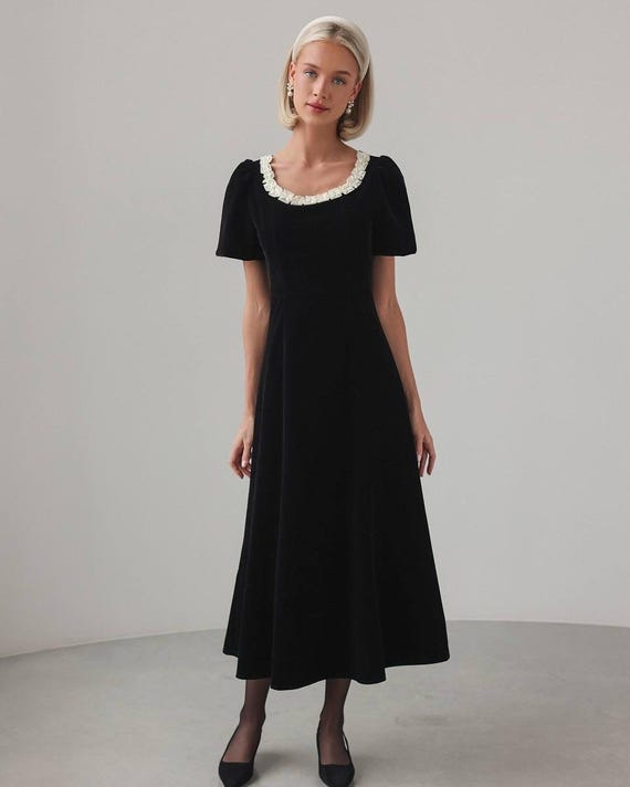 Velvet Black Dress: Formal Winter Dress, Special Occasion Dress - Etsy Canada Velvet Black Dress: Formal Winter Dress, Special Occasion Dress - Etsy Canada
