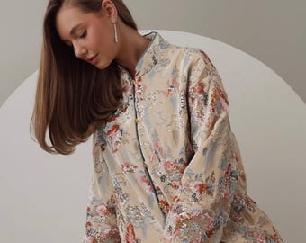 Sequin Asian Style Jacket with Mandarin Collar