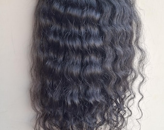Extension per capelli ricci indiani naturali; neri naturali, capelli umani per donna - 3 ciocche