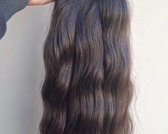 Indian Temple Remy Wavy Bulk Human Hair for Boho & Braiding Extensions - 300g