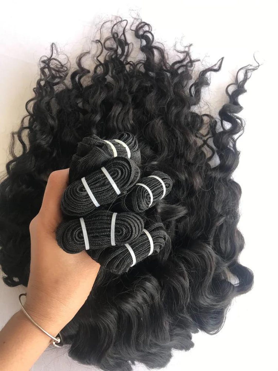 Indian Remy Texture Indian Temple Remy Curly Hair Weft Bundle: Natural Black Texture - Etsy