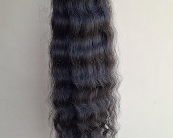 Extension di capelli umani vergini indiani ricci - Non trattati, dalla texture naturale e morbida - 100 grammi