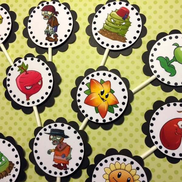 30 Dimensional "Plants vs Zombies" Cupcake Toppers *Ready to Ship*