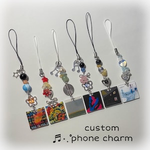 custom music album inspired phone charm - customizable handmade accessory