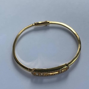 Messika Gold Rhinestone Crystal Accent Bangle Bracelet