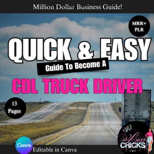CDL Truck Driver Manual Ebook, How To Start Trucking Business, CDL Truck Paper Work, CDL Driver Application, Detail Guide, Instant Download