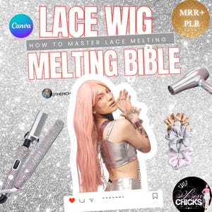 Wig Stylist Guide PLR & MMR E-book, Lace Wig Melting Manual, Hairstylist Guide, Canva Editable Instant Download, Master Resell Rights