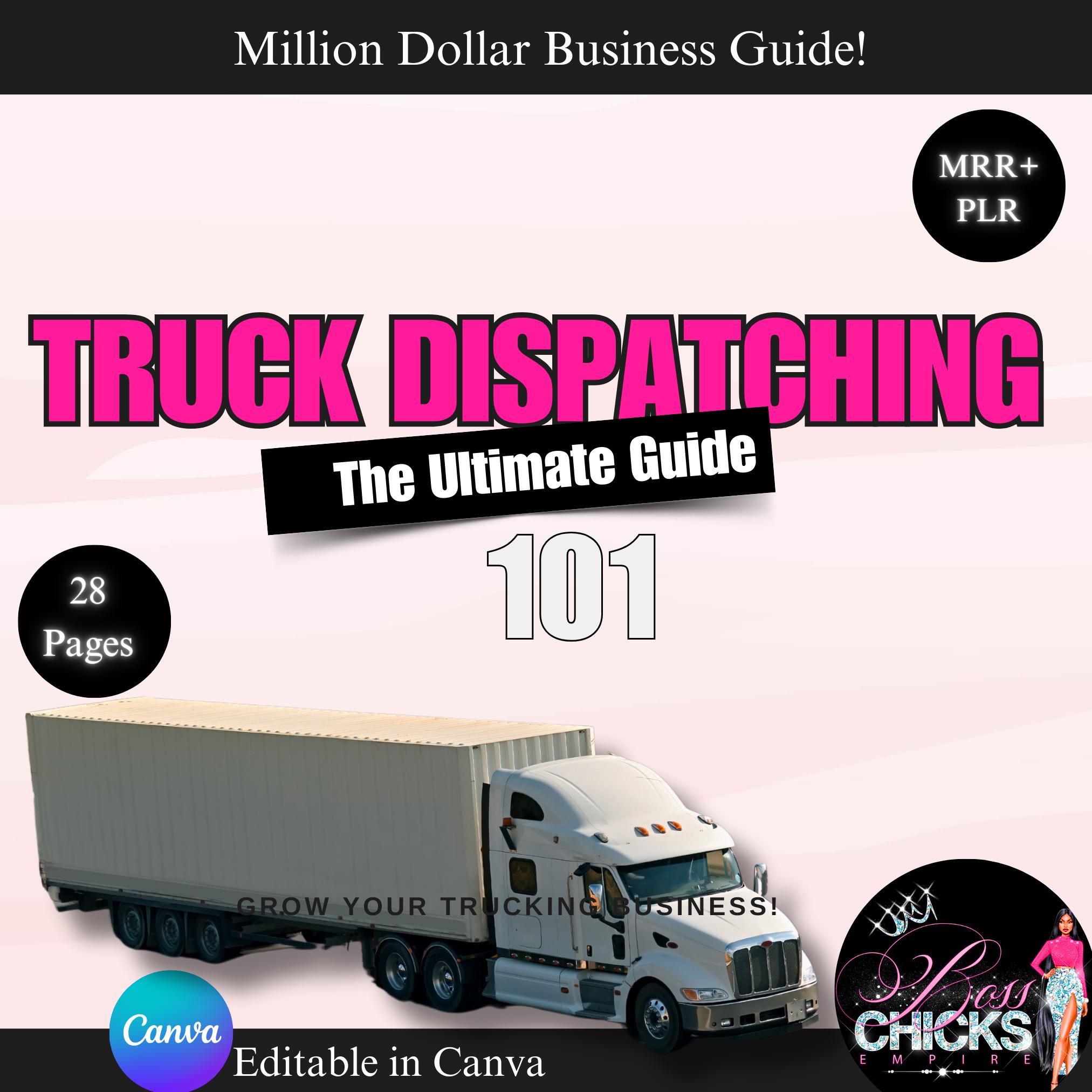 Freight Dispatching Ebook PLR + MRR, Truck Dispatcher Guide Done For You Product, Trucking Startup Guide, Canva Editable Guide