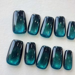 cat eye nails/ hand painted nails /custom press on nails/ hand made Press on Nails/Faux Acrylic Nails/ Gel Nails/Press on Nail