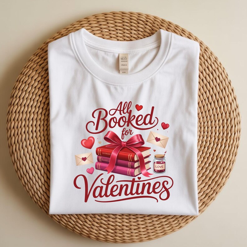 All Booked for Valentines PNG | Valentine Book Lover Sublimation Design ...