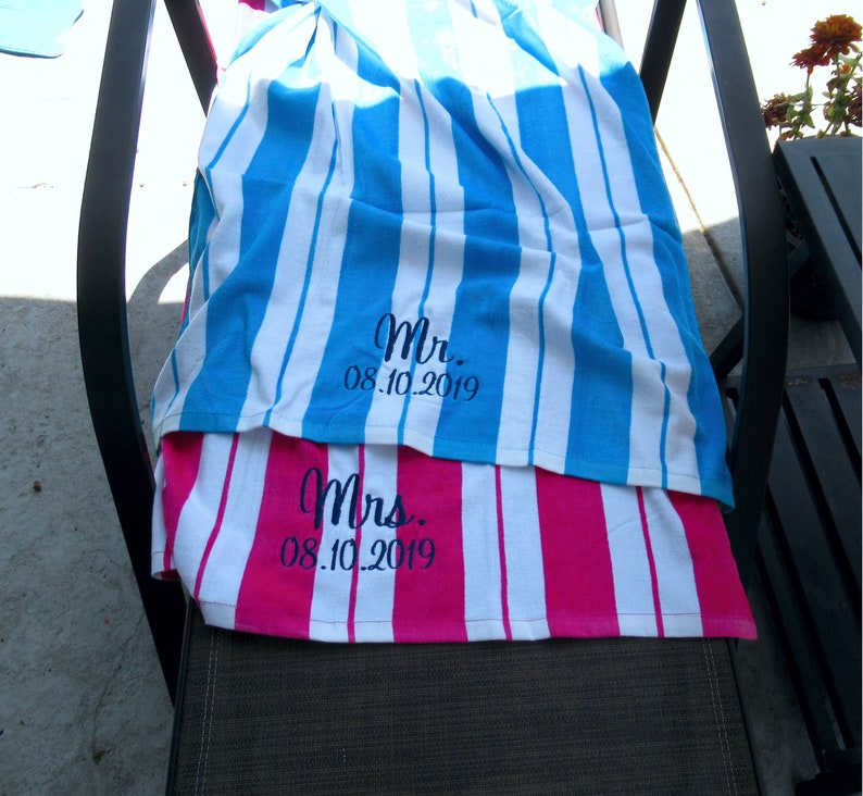 Beach Towel Set of 2 Wedding Gift 2 Beach Towels for Bride Etsy