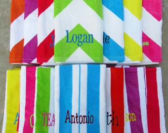 Beach Towel Personalized in Bulk, Embroidered in USA